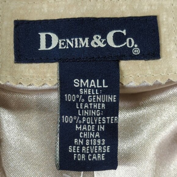 Denim & Co Tan Suede Leather Jacket, Women's Small, NWT - Picture 9 of 12